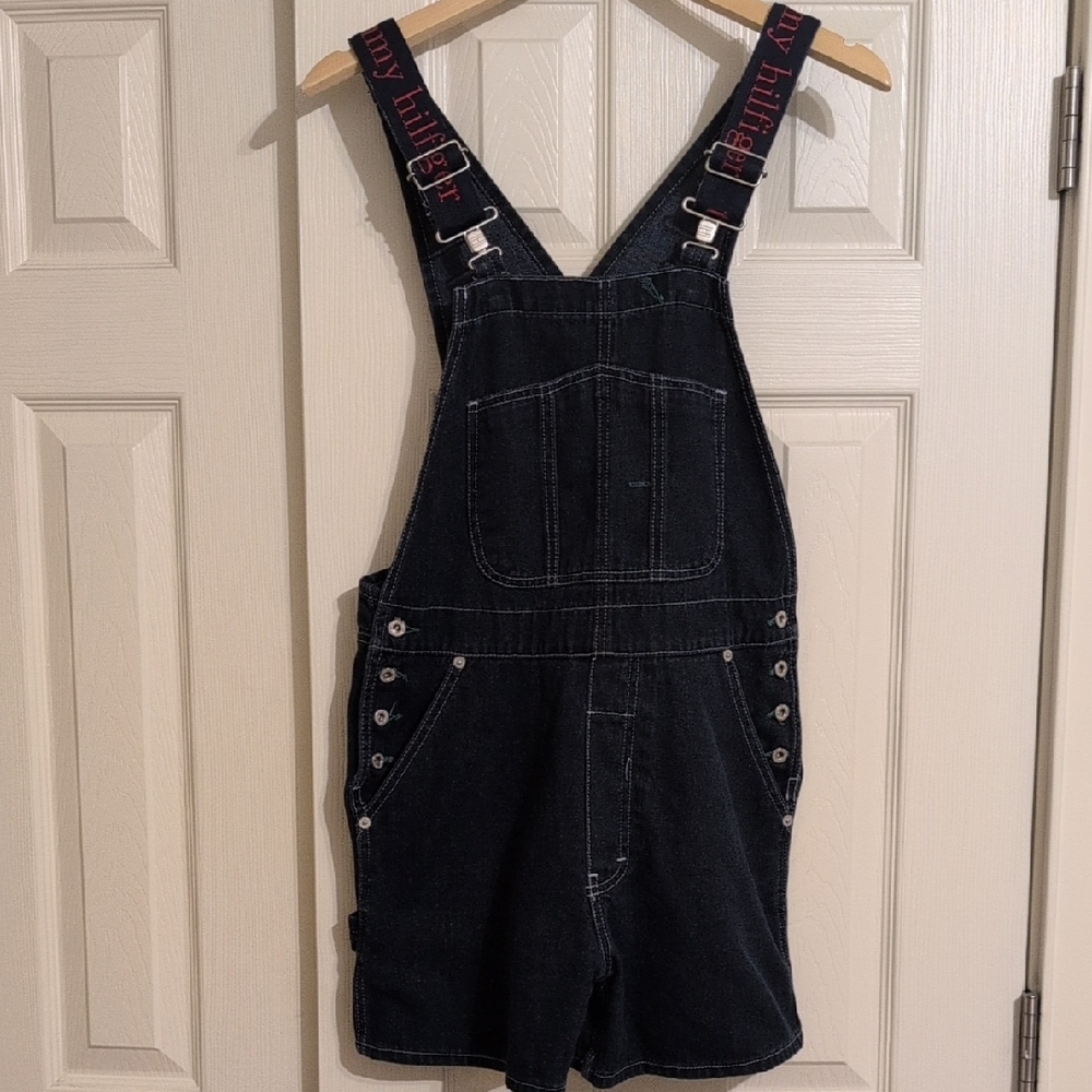 Tommy Hilfiger Black Denim Short Overalls